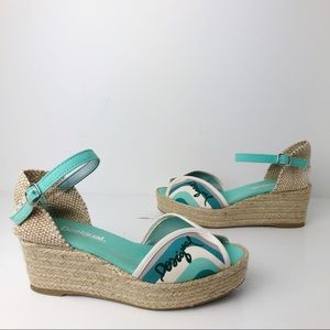 Desigual Wedge Espadrilles Sandal Ankle Strap